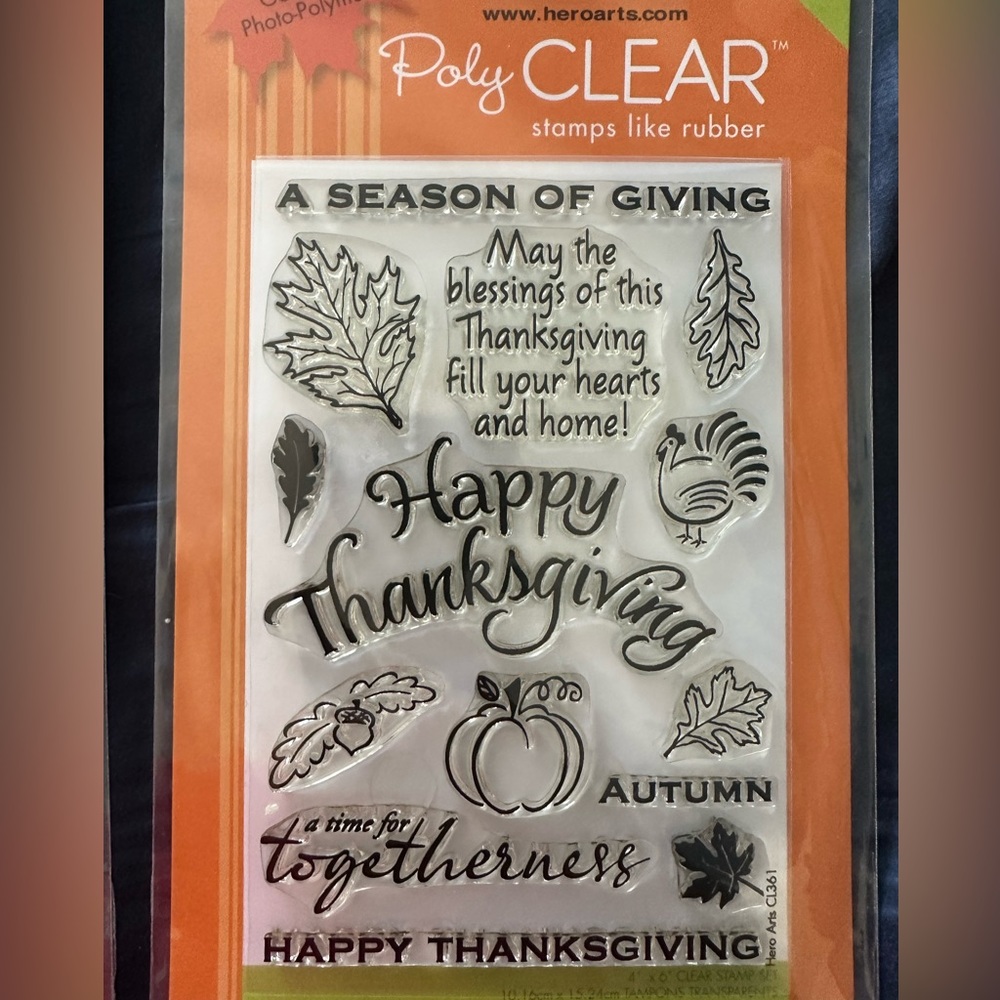 Hero Arts season of Giving, unmounted poly clear stamps